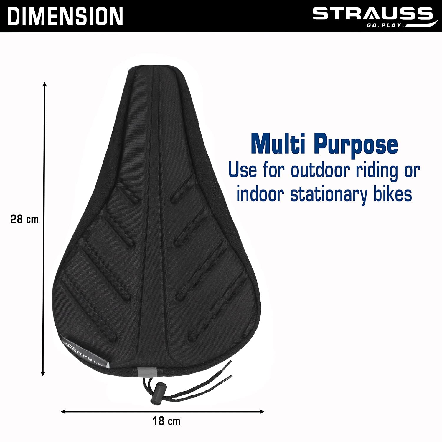 Strauss Extra Soft Shock Absorbing Gel Seat Cover with Anti Slip