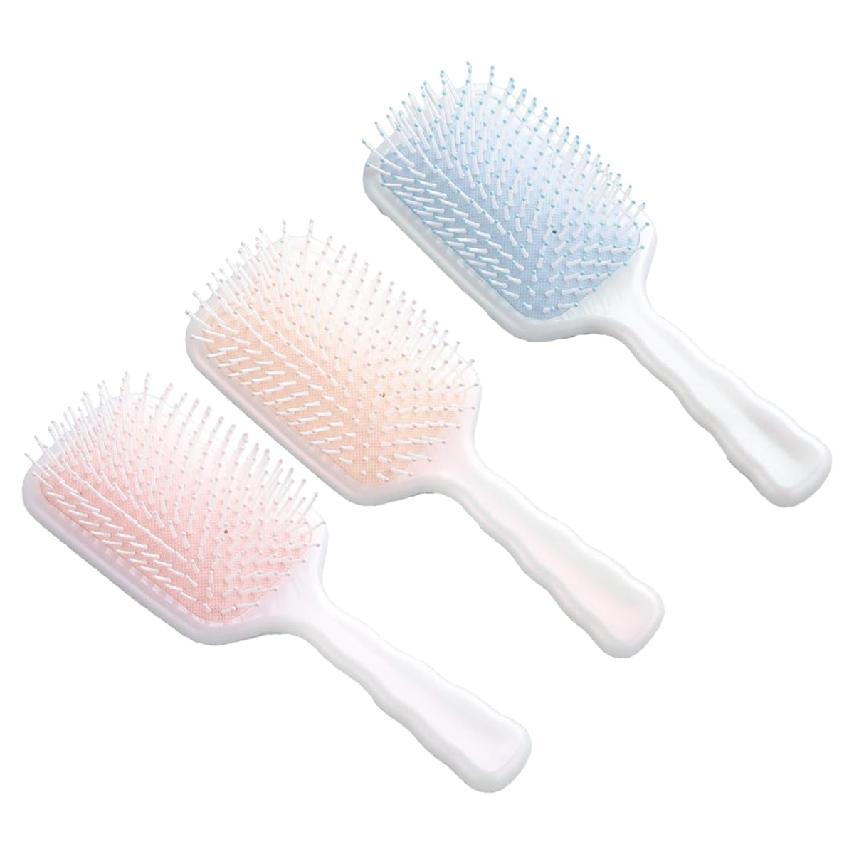 Homestic Hair Brush | Flexible Bristles Brush | Hair Brush with Paddle | Straightens & Detangles Hair Brush | Suitable For All Hair Types | Hair Brush Styling Hair | Set of 3 | Multi