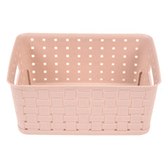 Kuber Industries BPA Free Attractive Design Multipurpose Small Trendy Storage Basket With Lid|Material-Plastic|Color-Gray,Beige|Pack of 2