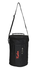 Kuber Industries Rexine Lunch Box Cover|Waterproof Material & 3 Comparment Space|Adjustable Straps & Zipper Closure|Size 15 x 15 x 22 (Black, Rexene)