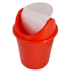 Kuber Industries Swing Lid Dustbin/Bucket|Solid Color & Strong Plastic Material|Size 28 x 28 x 39 CM, Pack of 2, Capicity 10 Liters (Red & Blue)-CTKTC043194,