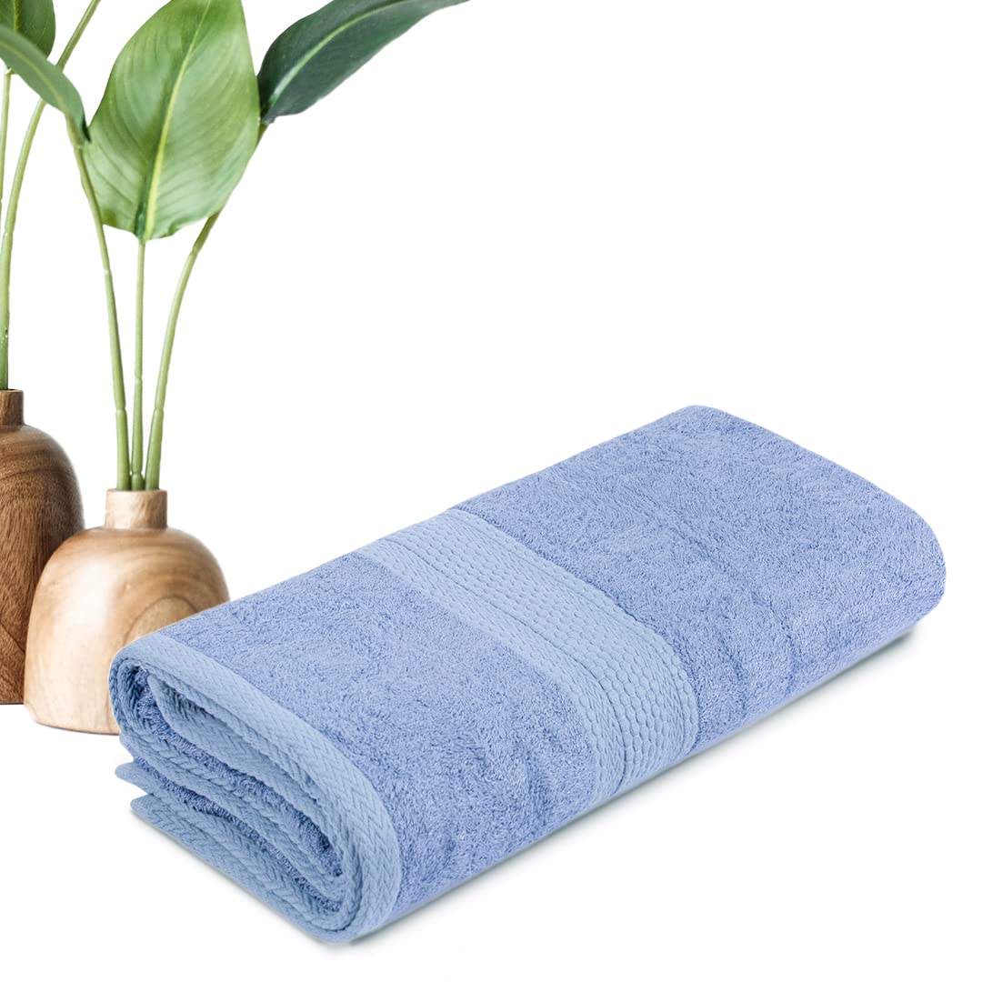 BePlush Bamboo Towels for Bath| Ultra Soft, Highly Absorbent, Quick Dry, Anti Bacterial Bamboo Bath Towel for Men & Women || 450 GSM, 27 x 55 Inches (1, Sky Blue)