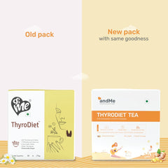 andMe Thyroid Tea for Hypothyroidism- Restore healthy T3, T4 levels, Manages Weight, stress and sleep, Green Tea and Multivitamins (Thyroid Tea, Pack of 2, 60 Tea Bags, 150 gms