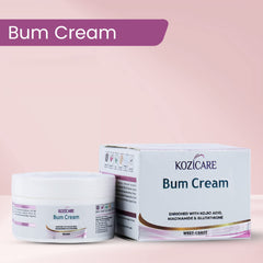Kozicare Bum Cream with 0.01% Glutathione, 1% Niacinamide & 0.01% Kojic Acid - 50 GM