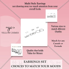 Yellow Chimes Earrings for Women and Girls | Fashion Multicolor Hoops Set | Western Hoop Earrings Combo | Accessories Jewellery for Women | Birthday Gift for Girls and Women Anniversary Gift for Wife