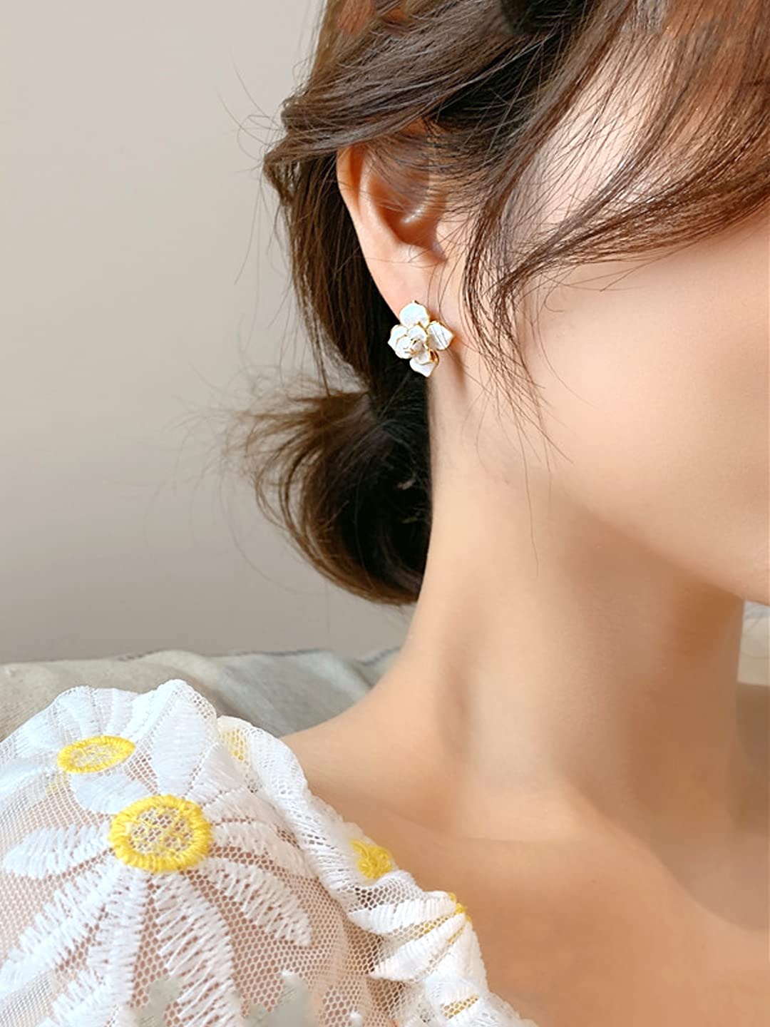 Buy White Flower Petal Earrings, Floral Spring Earrings, Summer Floral  Earrings, Unique Bridesmaid Earrings, Unique Bridal Party Earrings Online  in India - Etsy