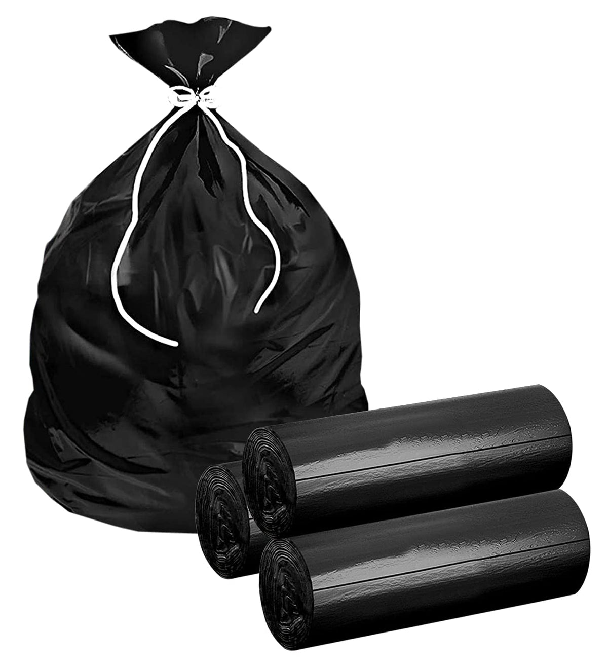 Kuber Industries Small 90 Biodegradable Garbage Bags, Dustbin Bags, Trash Bags For Kitchen, Office, Warehouse, Pantry or Washroom, 17x19 Inches (Black)-HS41KUBMART24004