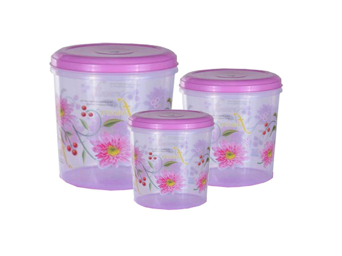 Kuber Industries Big Plastic Container Set/Storage Box Set of 3 Pcs (11000 Ml & 7500 Ml & 5000 Ml) Contain12
