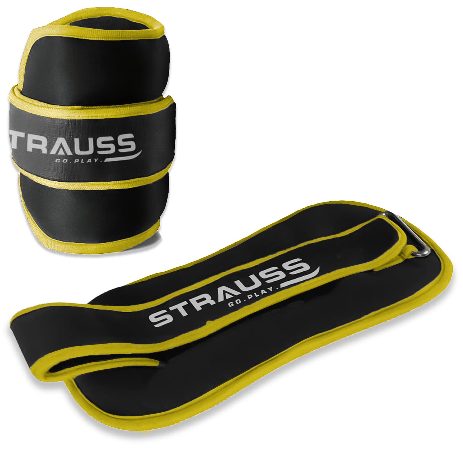 Strauss Round Shape Ankle Weight, 1.5 Kg (Each), Pair, (Yellow)