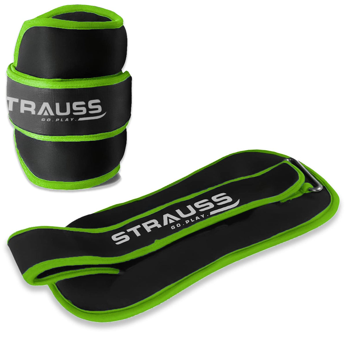 Strauss Ankle Weight- 2 Kg- Green Pair (Round Belt)