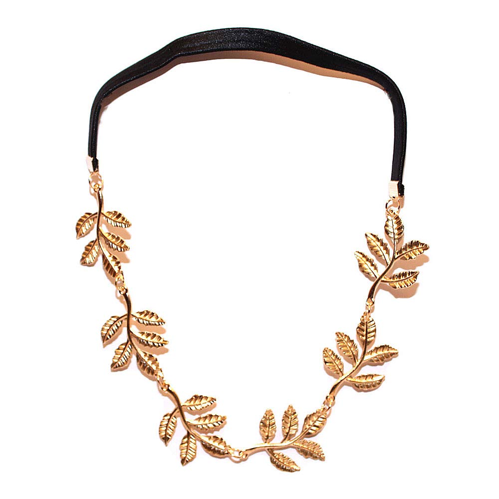 Joker & Witch Gold Plated Metal Leaves Head Band for Women