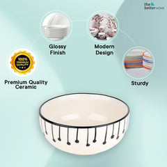 The Better Home Ceramic Bowl for Snack & Dinner(2Pcs)|Ramen Soup Bowl Microwave Safe | Refrigerator Safe| Scratch Resistant | Stain Proof | Dinnerware | Dinner Plate for Family Occasion |Gift Set