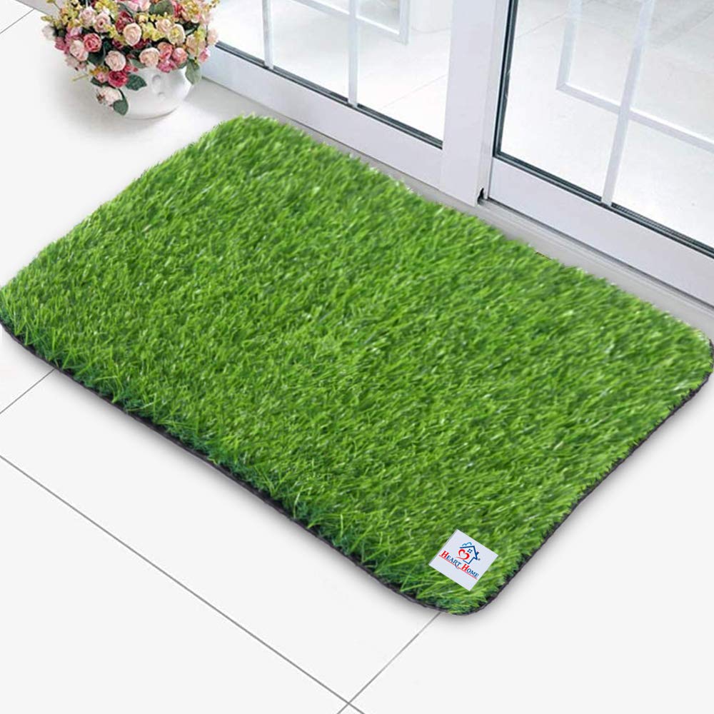 Heart Home 35 MM Artificial Grass Mat for Balcony Or Doormat, Artificial Grass (16" X 24") Green-HEART11779