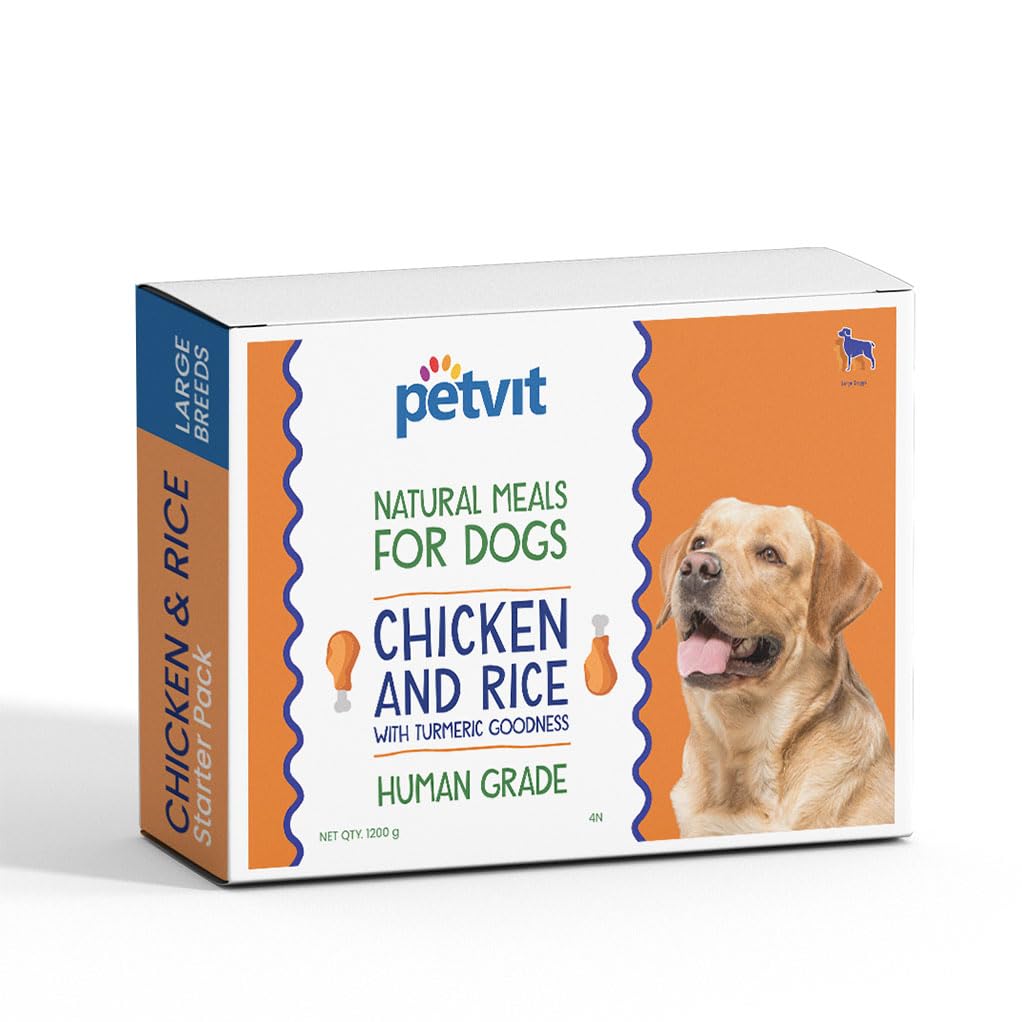 Petvit Fresh Dog Food for Adult & Puppy - Chicken Flavor | Human Grade Pet Food for Dogs | Nutritious Dog Food with Real Meat & Vegetables | Pack of 4-1200g