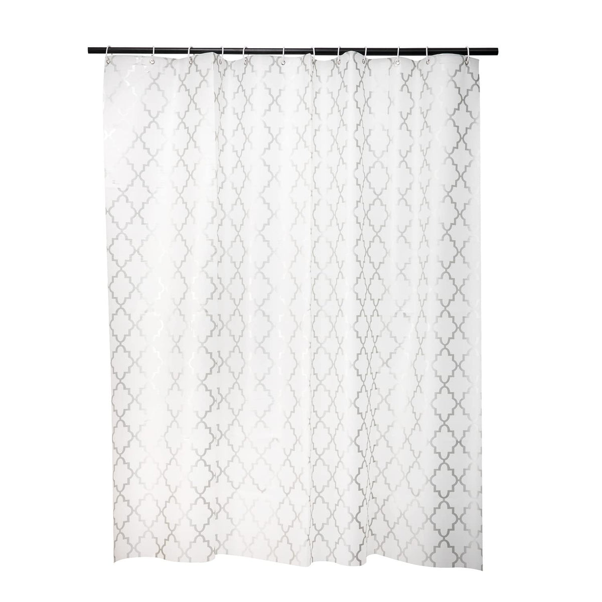 Homestic Soft Texture Bath Curtain|Natural Drape Waterproof Shower Curtain 6 Feet|Silver