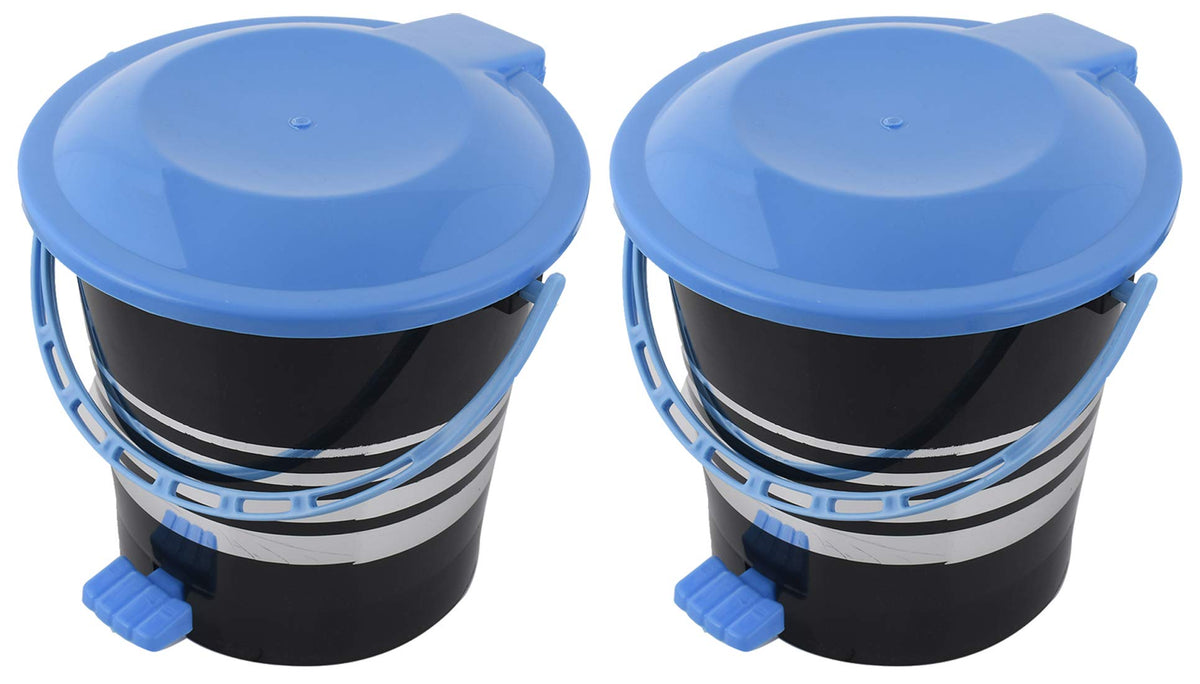Kuber Industries 2 Pieces Plastic Dustbin Garbage Bin with Handle,5 Liters (Blue) -CTKTC037978