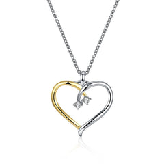 Yellow Chimes Heart Chain Pendant for Women Valentines Special Express Your Feelings Crystal Joining Hearts Chain Pendant for Girls & Women.