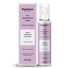 Rejusure 2% Salicylic Acid Face Wash - Heal Acne, Minimize Blackheads & Whiteheads | Skin Care - 100ml
