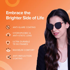 Intellilens | Branded Latest and Stylish Sunglasses | 100% UV Protected | Light Weight, Durable, Premium Looks | Men & Women | Black Lenses | Aviator | Large