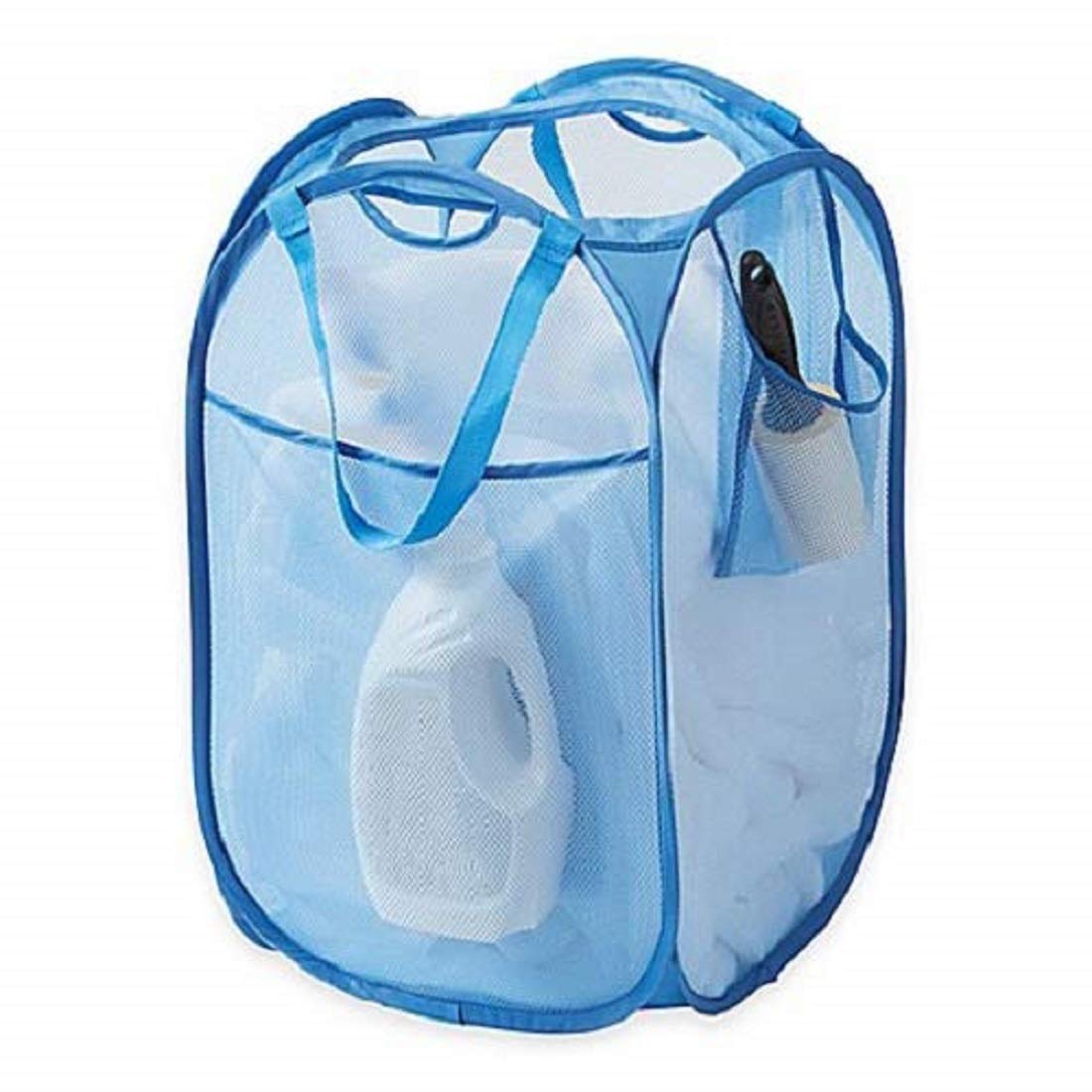 Kuber Industries Nylon Mesh Laundry Basket|Sturdy Material & Durable  Handles|Netted Lightweight Laundry Bag (Assorted)