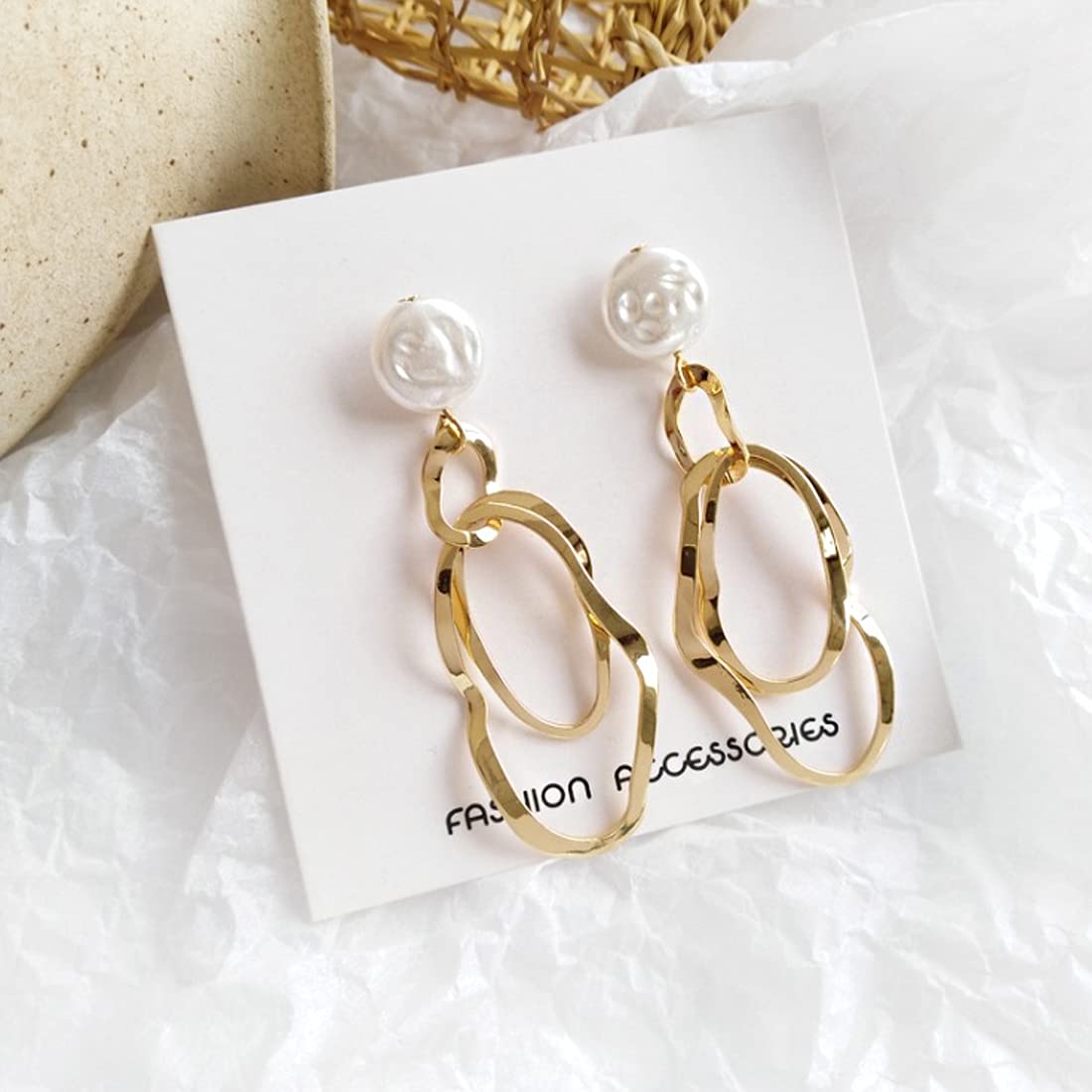 Yellow Chimes Latest Fashion Gold Plated Geometric Design Dangle Earrings for Women and Girls Design 2