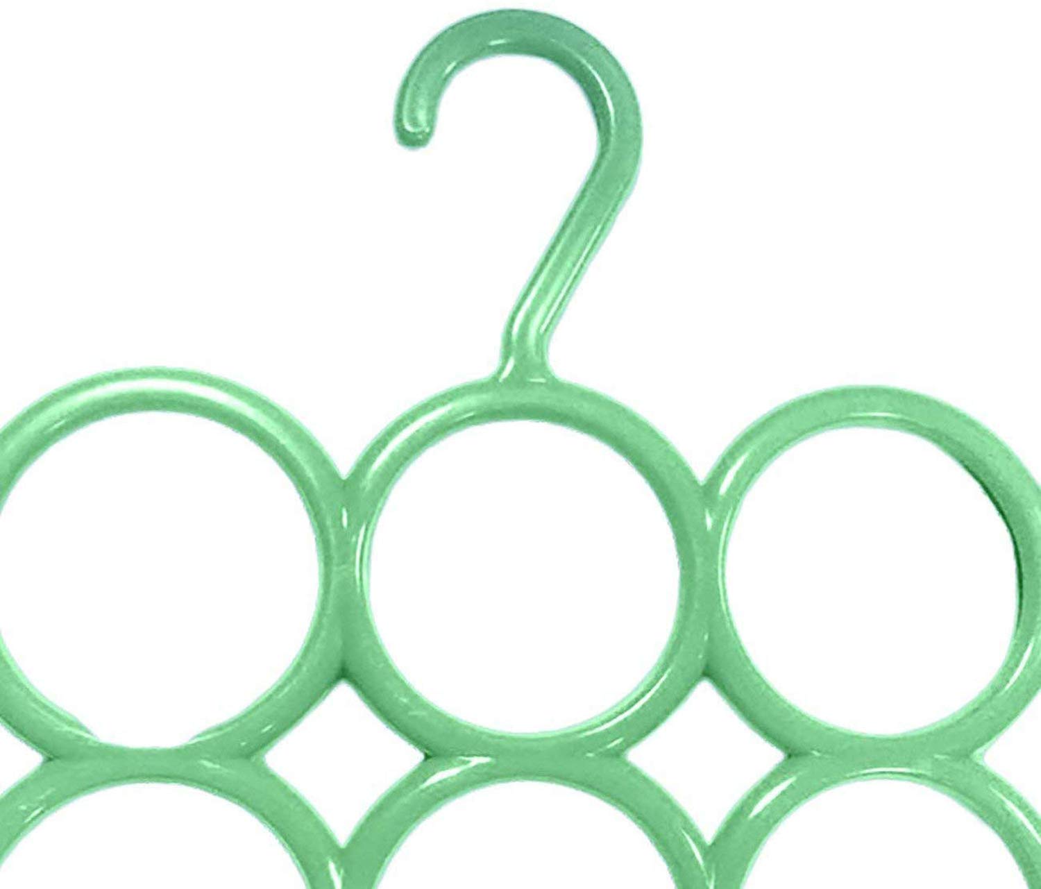 Kuber Industries 10-Circle Plastic Ring Hanger for Scarf, Shawl, Tie, Belt, Closet Accessory Wardrobe Organizer (Multicolour) - CTKTC030739