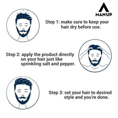 Man-Up Hair Volumizing Powder Wax For Men | Strong Hold With Matte Finish Hair Styling | All Natural Hair Styling Powder | For All Hair Types - 10gm (Pack of 3)