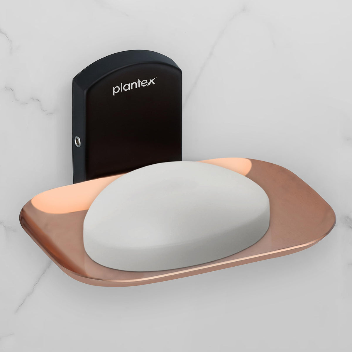 Plantex 304 Grade Stainless Steel soap Dish for Bathroom/Soap Stand for Bathroom/Soap Dish/Bathroom Accessories - Parv (Rose Gold & Black)