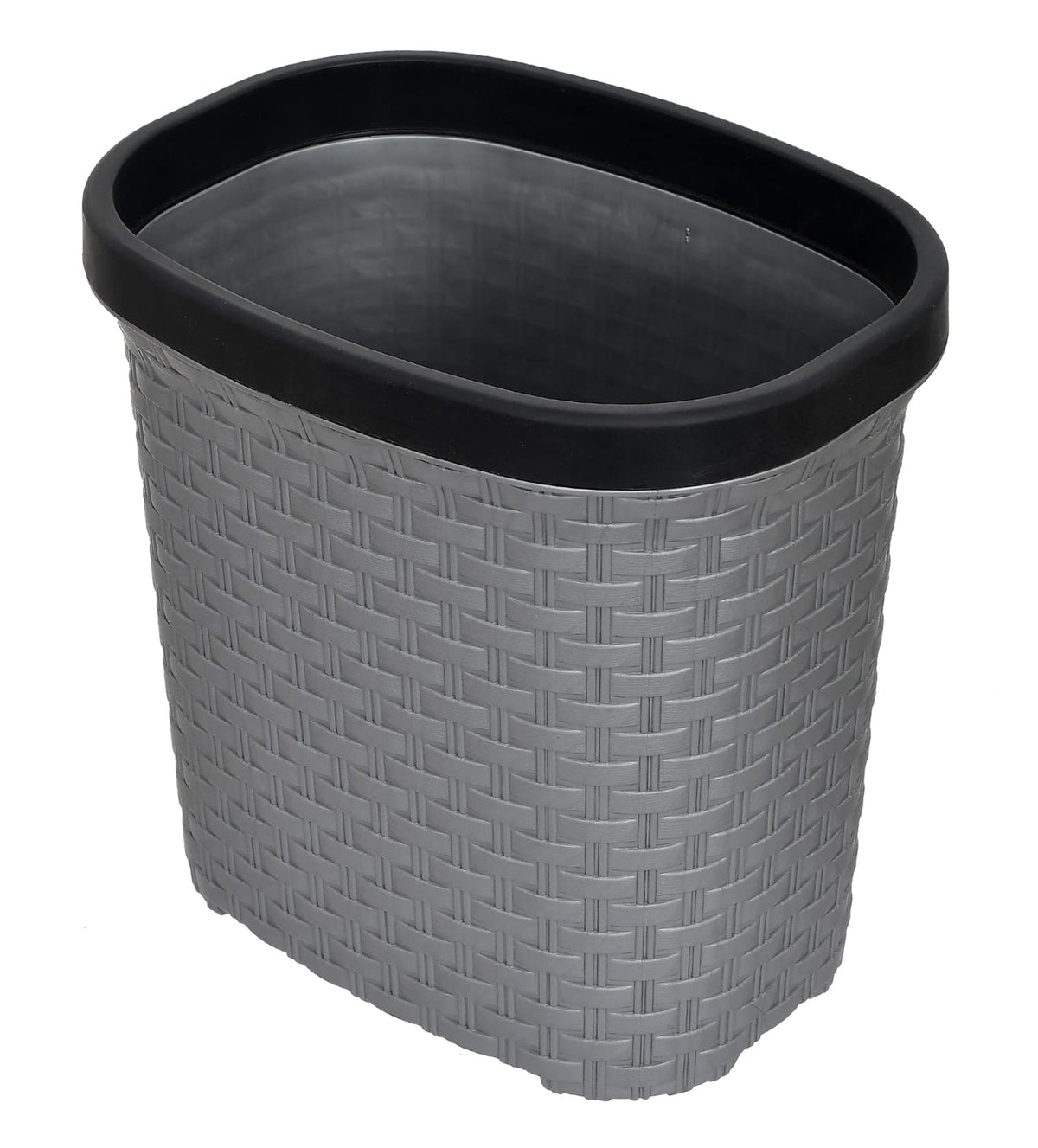 Kuber Industries Open Plastic Dustbin Without Lid|Garbage Bin, Trash Can, Waste Bin For Home, Office 7 Litre (Grey)