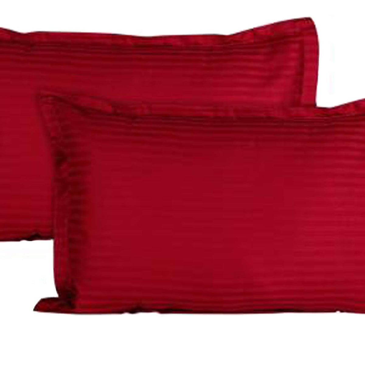 Kuber Industries Cotton Luxurious Striped 2 Pieces Pillow Cover 25"x17" (Maroon), CTKTC13941, Standard (CTKTC013941)