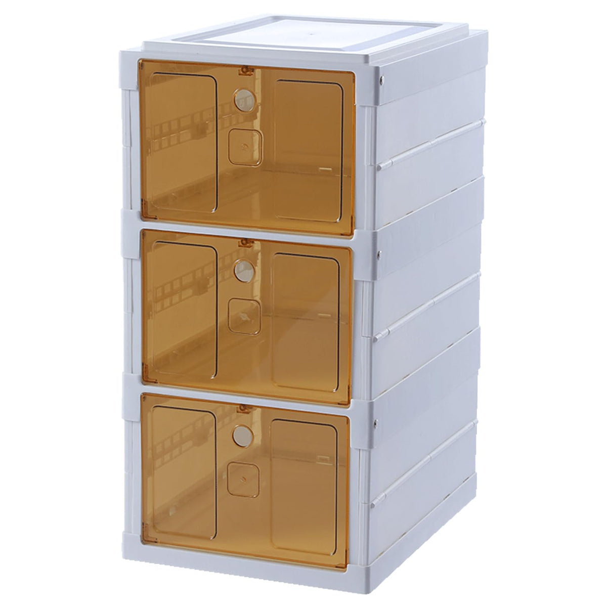 Homestic 3 Layer Shoe Box for Storage|Multi-Purpose Plastic Shoe Rack|Installation Free Shoe Organizer|White