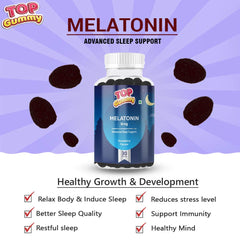 Top Gummy Melatonin 10mg | Advanced Sleep Support, Stay Asleep Longer, Easy to Take, Dissolves in Mouth, Faster Absorption | Gluten, Soy & Dairy Free – 30 Gummies (Strawberry Flavour)