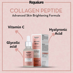 Rejusure Collagen Peptide Face Serum - Skin Elasticity | Wrinkles | Antiaging | Skin Texture | Deep Moisturization | Men & Women | Overnight Repair - 10ml