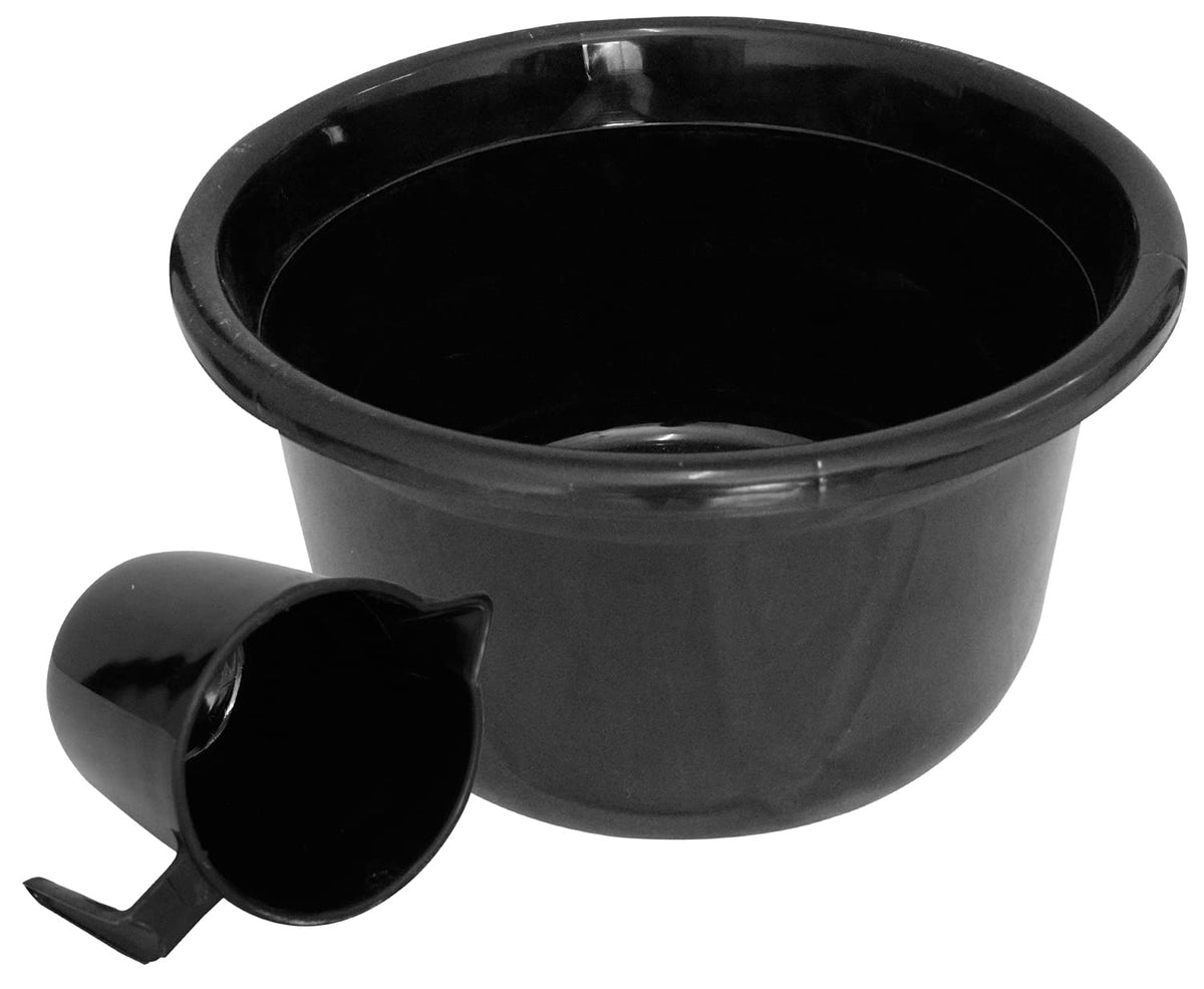 Kuber Industries 2 Pieces Plastic Bathroom Tub & Mug Set (Black)