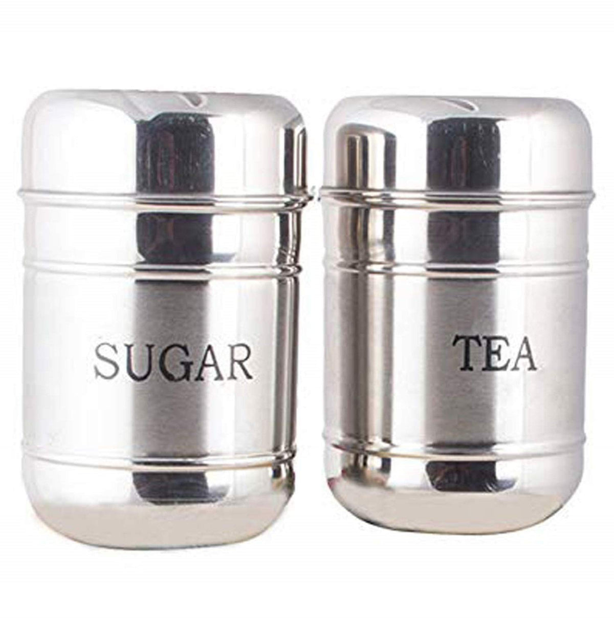 Kuber Industries 2 Pieces Stainless Steel Tea, Sugar Container Set, 500 Ml (Silver) -CTKTC038136, Standard