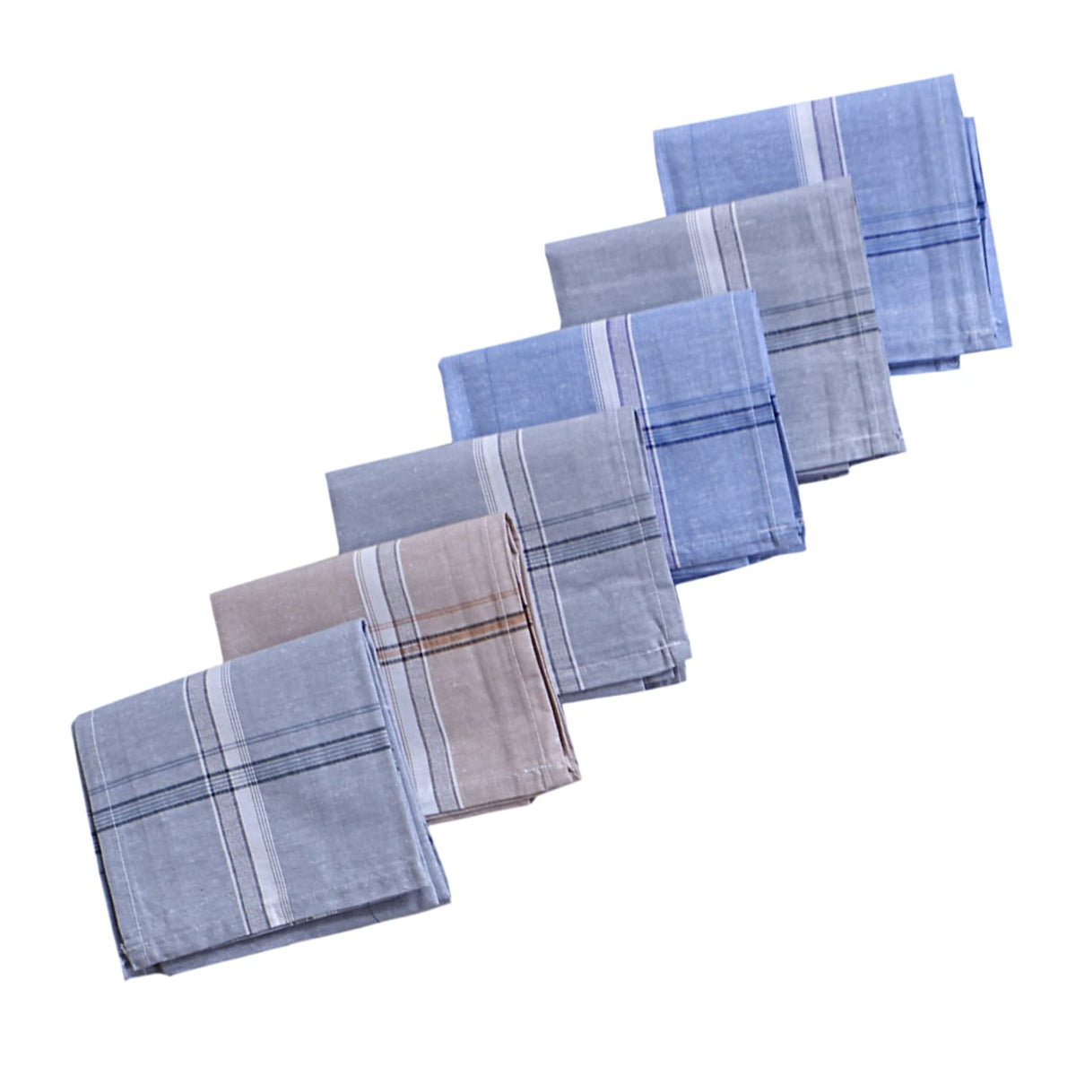 Kuber Industries Handkerchiefs|Sweat Absorbent Light Colored Soft Cotton Square Hankies for Man,Boys & Wicking Sweat from Hands,Face,Set of 6 (Multicolor)