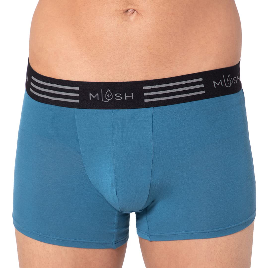 Mush Ultra Soft, Breathable, Feather Light Men's Bamboo Trunk || Naturally Anti-Odor and Anti-Microbial Bamboo Innerwear (S, Blue)