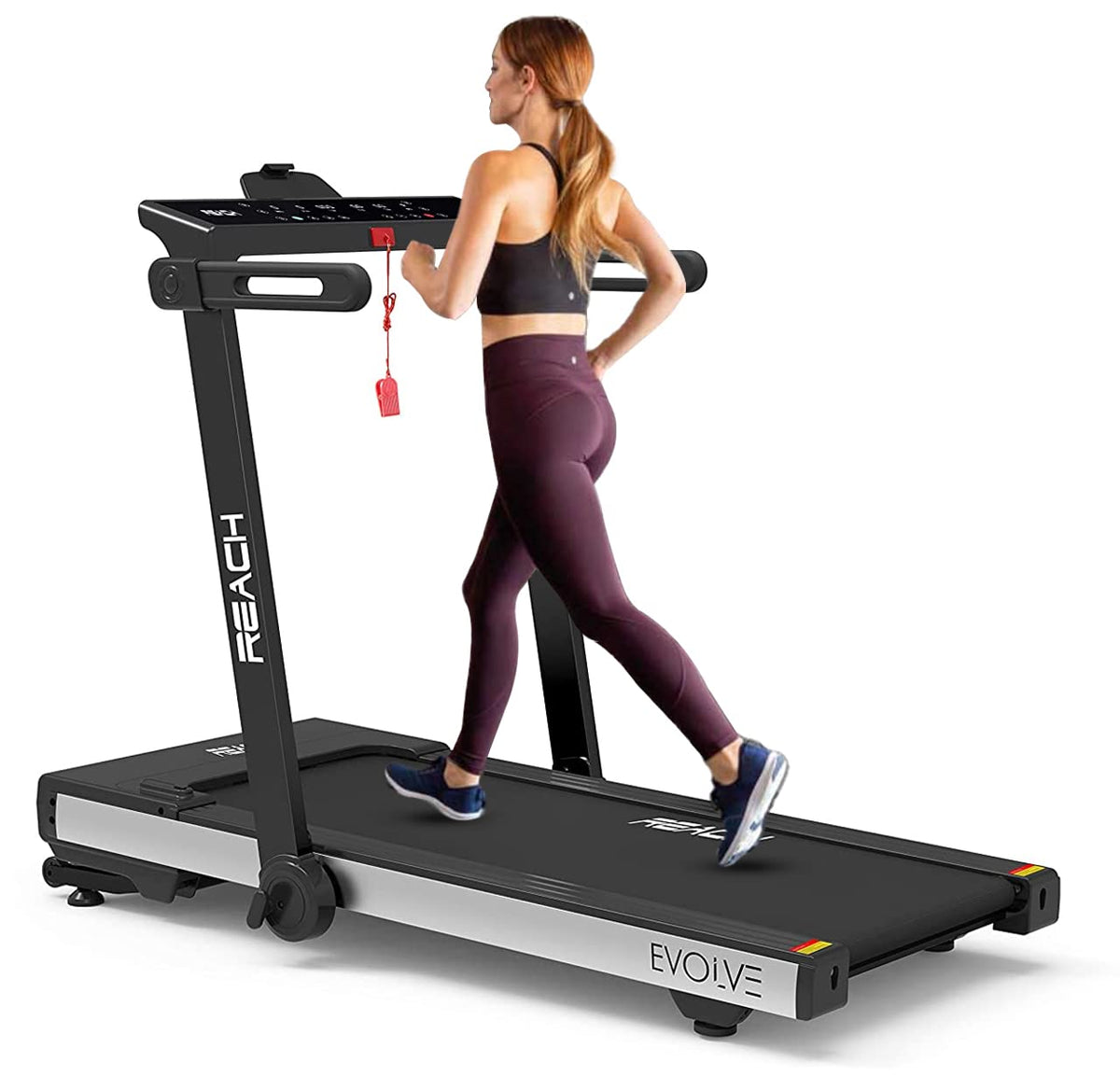 Reach Evolve 6 HP Peak | For Running Walking & Jogging with Auto Incline | 90 Degree Foldable Treadmill for Home Gym | Fitness Machine with LCD Display & Bluetooth | 15 Preset Workouts for Cardio | 16 km/hr Max User Weight 110 kgs
