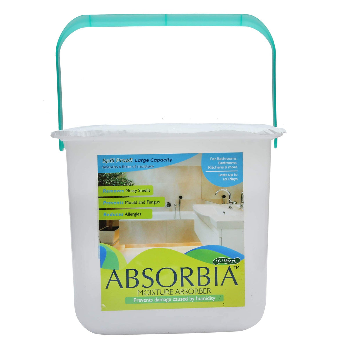 Absorbia Moisture Absorber | Absorbia Ultimate (4L) | Pack of 4 Non-Electric Dehumidier for Large Areas, Bedrooms, Living Room Dining Room| Fights Against Moisture, Mould, Fungus Musty smells‚Ä¶