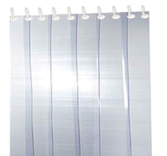 Kuber Industries PVC 6 Strips AC Curtain|Eyelet Rings & Waterproof Material|.1 MM Thickness & Mold Mildew Free|Size 7 Feet (Transparent)
