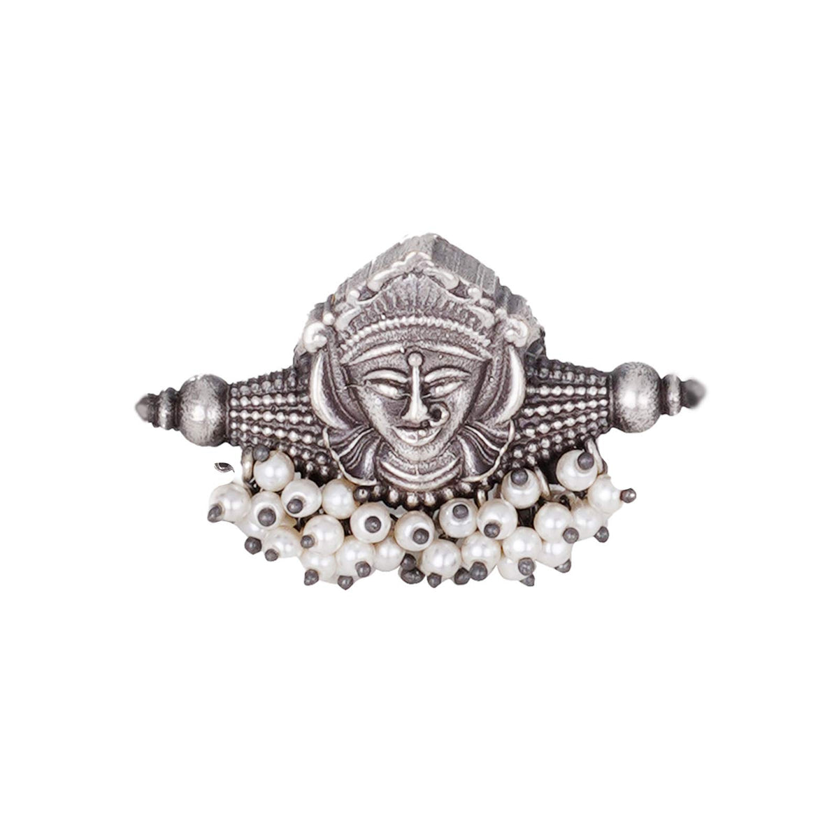 TEEJH Navika Tribal Silver Oxidised Ring For Women