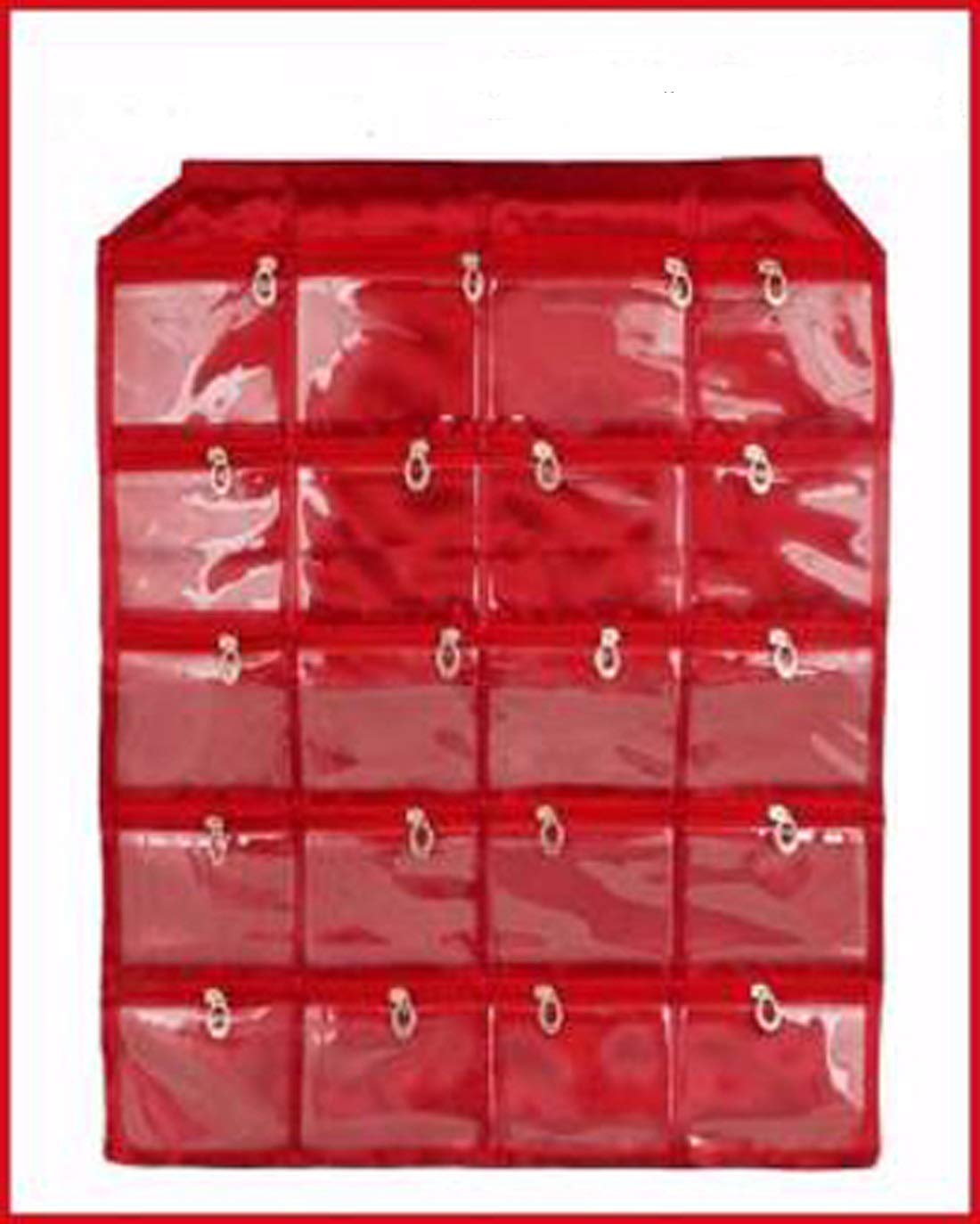 Kuber Industries Satin Make up Accessories Wall Hanging, Maroon