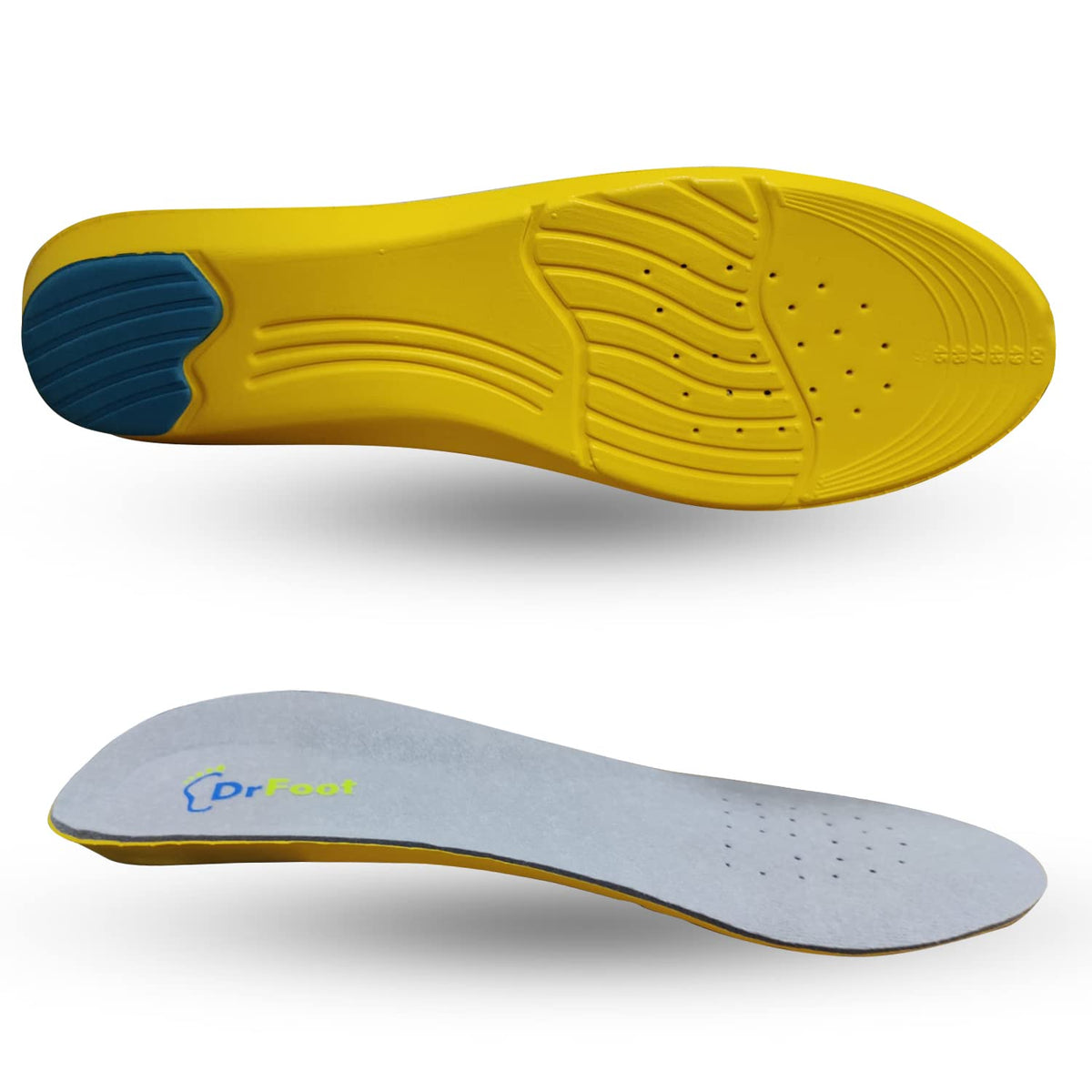 Dr Foot Gel Insoles Pair | For Walking, Running, Sports, Formal and Safety Shoes | All Day Comfort Shoe Inserts with Dual Gel Technology | For Both Men & Women - 1 Pair