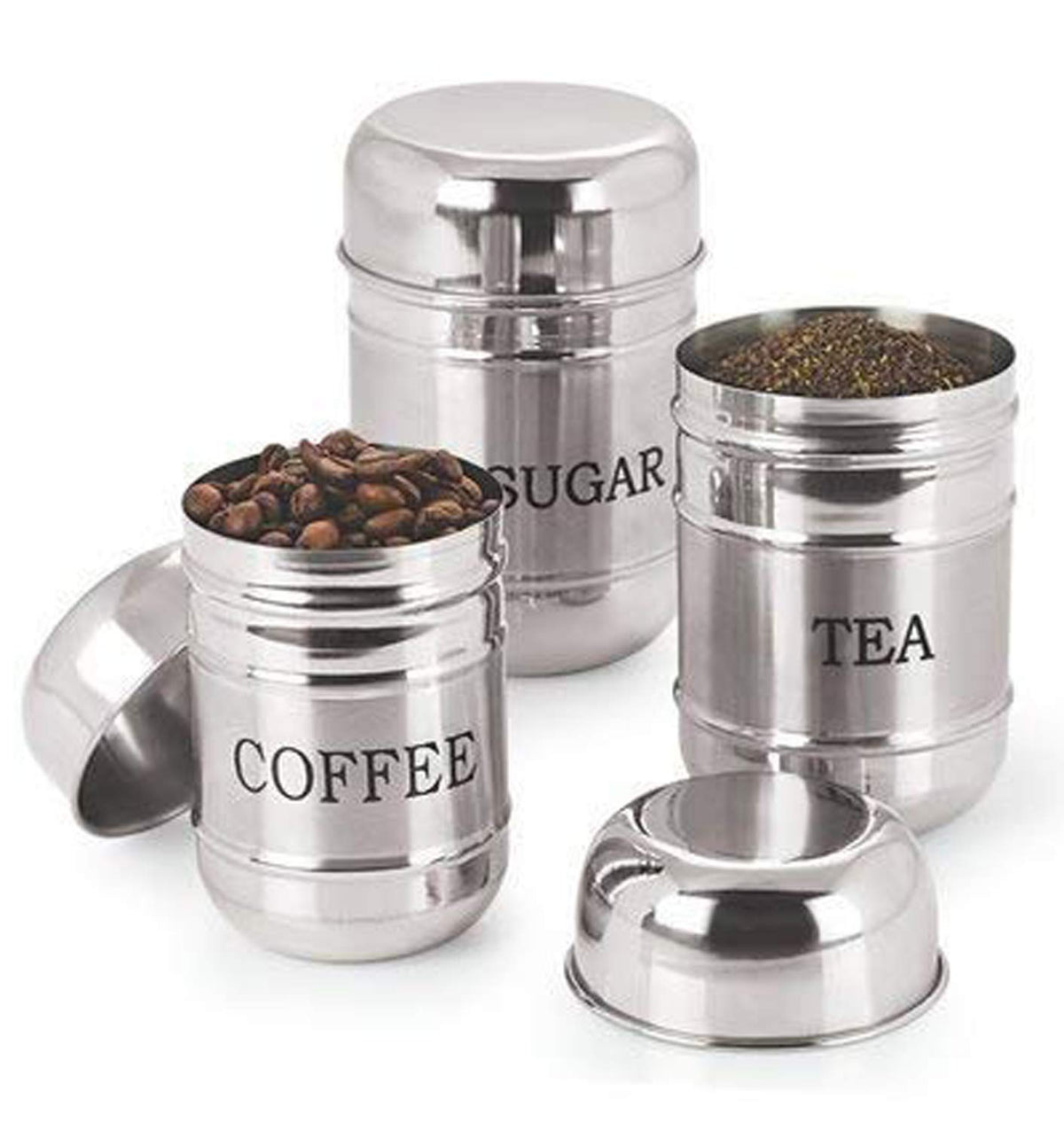 Kuber Industries Stainless Steel Container Set- 500Ml, 300Ml, 200 Ml, 3 Pieces, Silver