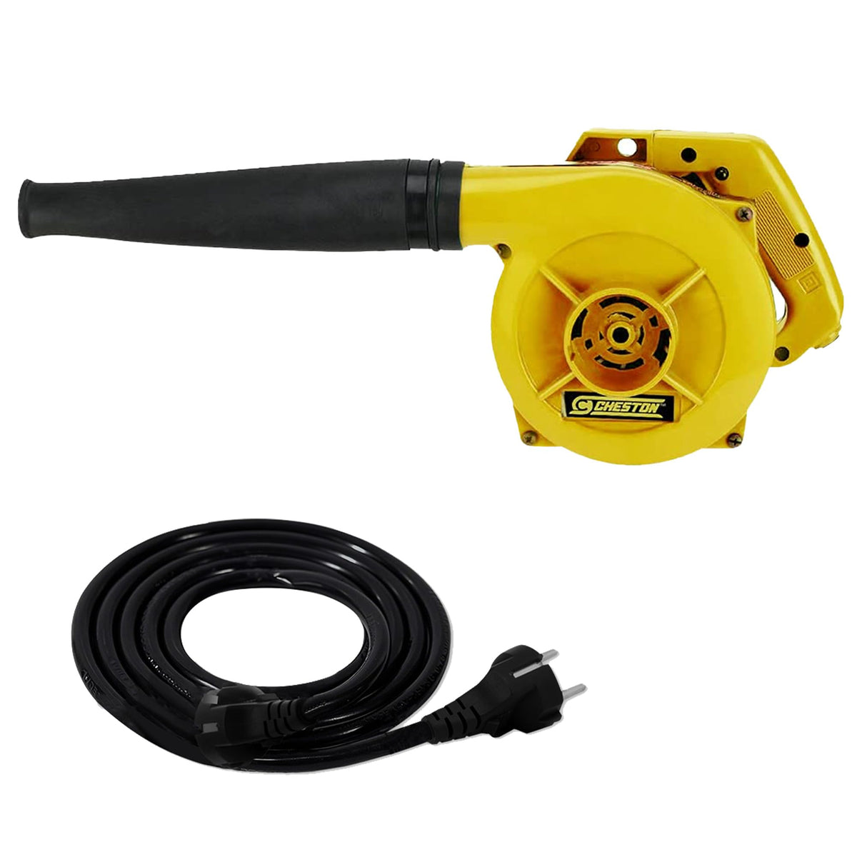 Cheston Electric Air Blower 500W Speed 17000 RPM 200V Dust Cleaner for Electrical Gadgets, Kitchen Appliances, Keyboard Cleaning (Yellow) (Air Blower and Extension Cord) (Yellow)
