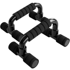 Strauss Moto Push-Up Bar, Pair | Comes with Premium Foam Grip & PVC Bracket for Non-Slip & Sturdy Exercise at Home or Gym (Black)