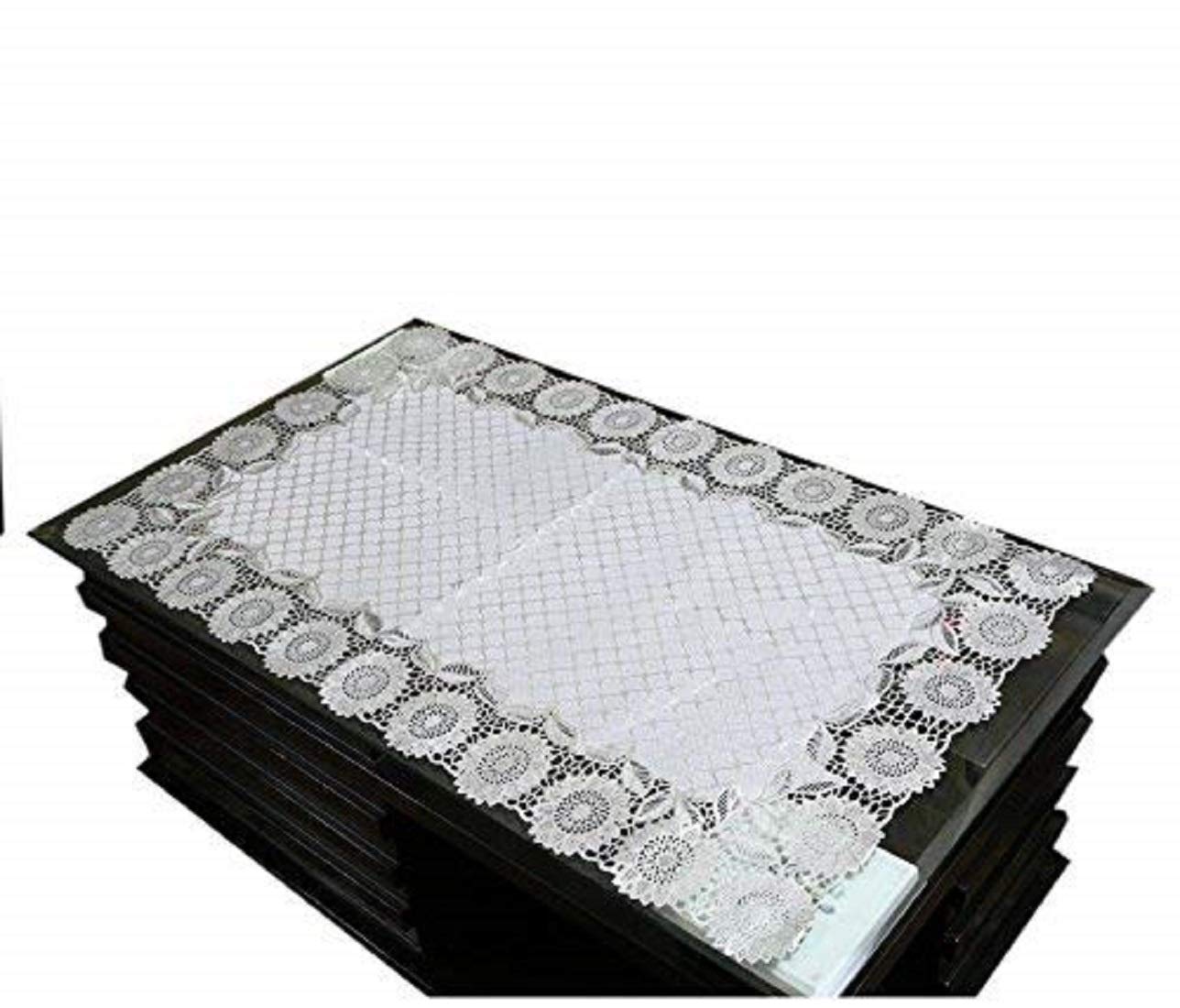 Kuber Industries Virgin Vinyl Soft Fabric Table Runner (Silver)
