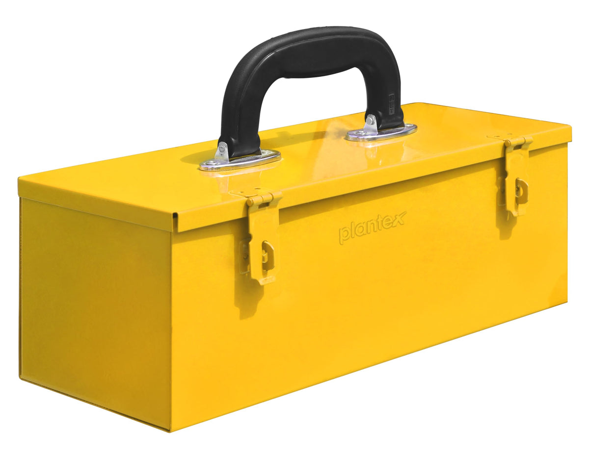 Plantex 12-inch Metal Tool Box for Tool/Tool Kit Box for Home and Garage/Tool Box Without Tools/DIY Repair Tools Box (Yellow)