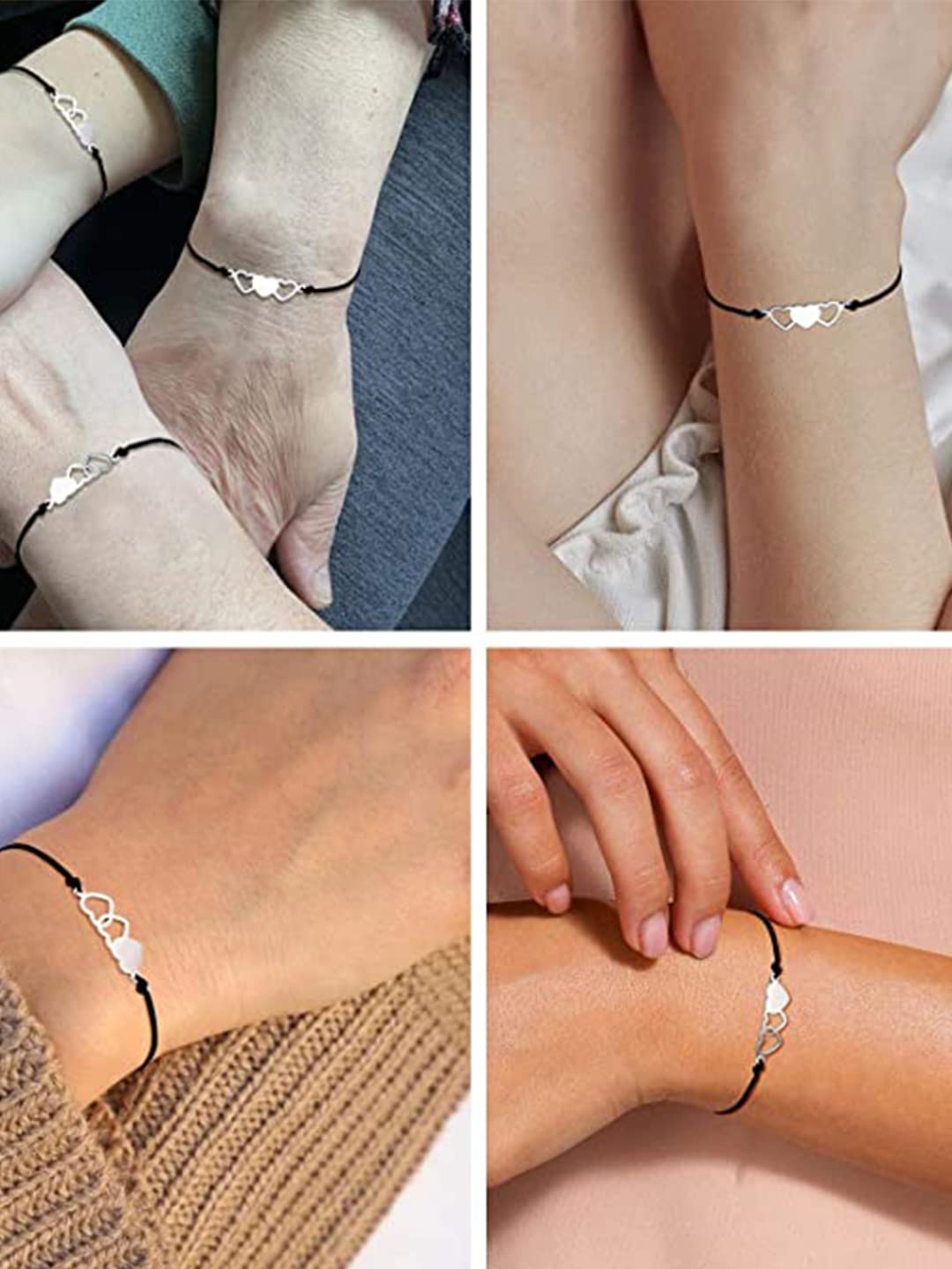 Amazon.com: Best Friends Bracelets for 2/3/4/5/6 Friendship Bracelets  String for Women Long Distance Touch Bracelet Knotted Heart Bracelet for  Party Friends Gifts (2pcs) : Clothing, Shoes & Jewelry
