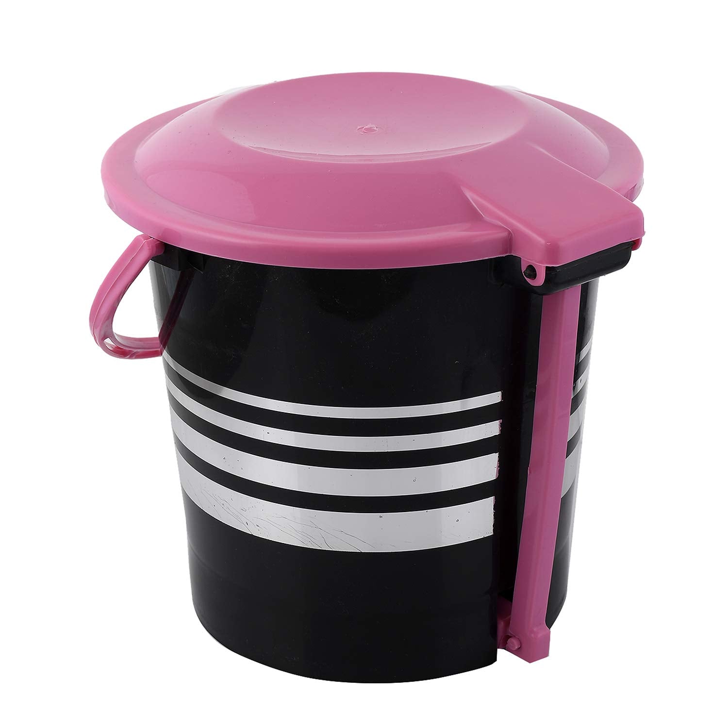 Kuber Industries 2 Pieces Plastic Dustbin Garbage Bin with Handle,5 Liters (Pink & Green) -CTKTC37995